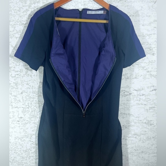 MARC NEW YORK Andrew Marc Black Sheath Dress w/ Front & Back Zippers Size 8 - Picture 8 of 13